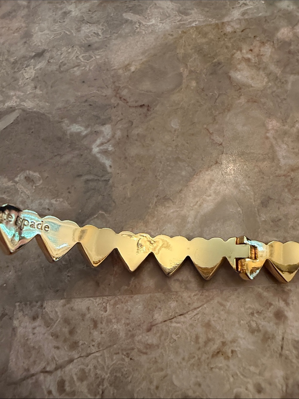 kate spade Gold Heart Link Bracelet with White Inlay - Picture 6 of 10